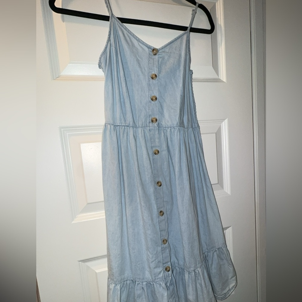 Denim button dress